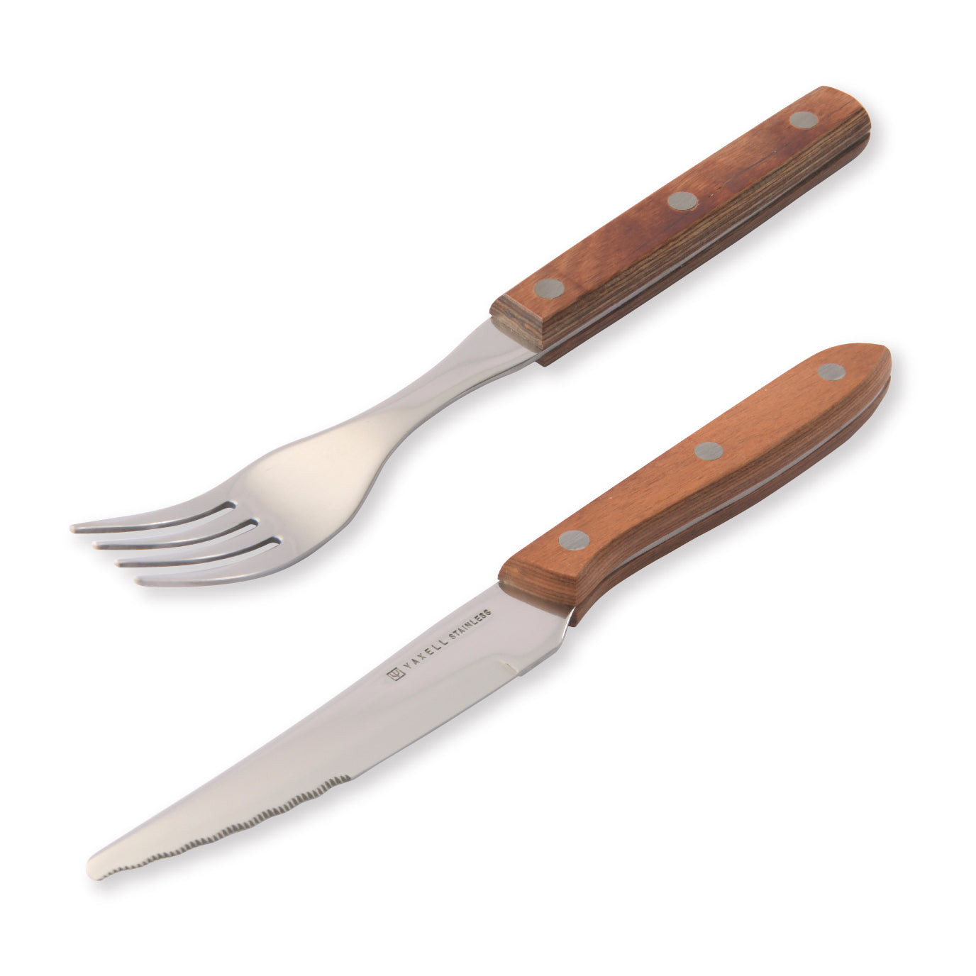 強化木カトラリー｜ステーキナイフ＆フォークセット – YAXELL