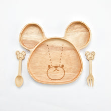 画像をギャラリービューアに読み込む, くまのがっこう|木製プレート&カトラリーセット