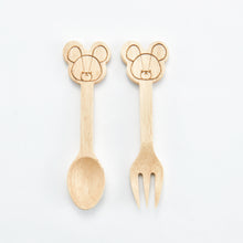 画像をギャラリービューアに読み込む, くまのがっこう｜木製カトラリーセット
